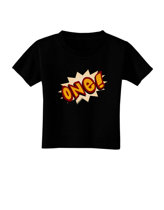 Onomatopoeia One Birthday Toddler T-Shirt Dark-Toddler T-Shirt-TooLoud-Black-2T-Davson Sales