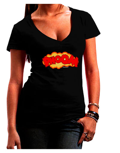 Onomatopoeia PHOOM Juniors V-Neck Dark T-Shirt-Womens V-Neck T-Shirts-TooLoud-Black-Juniors Fitted Small-Davson Sales