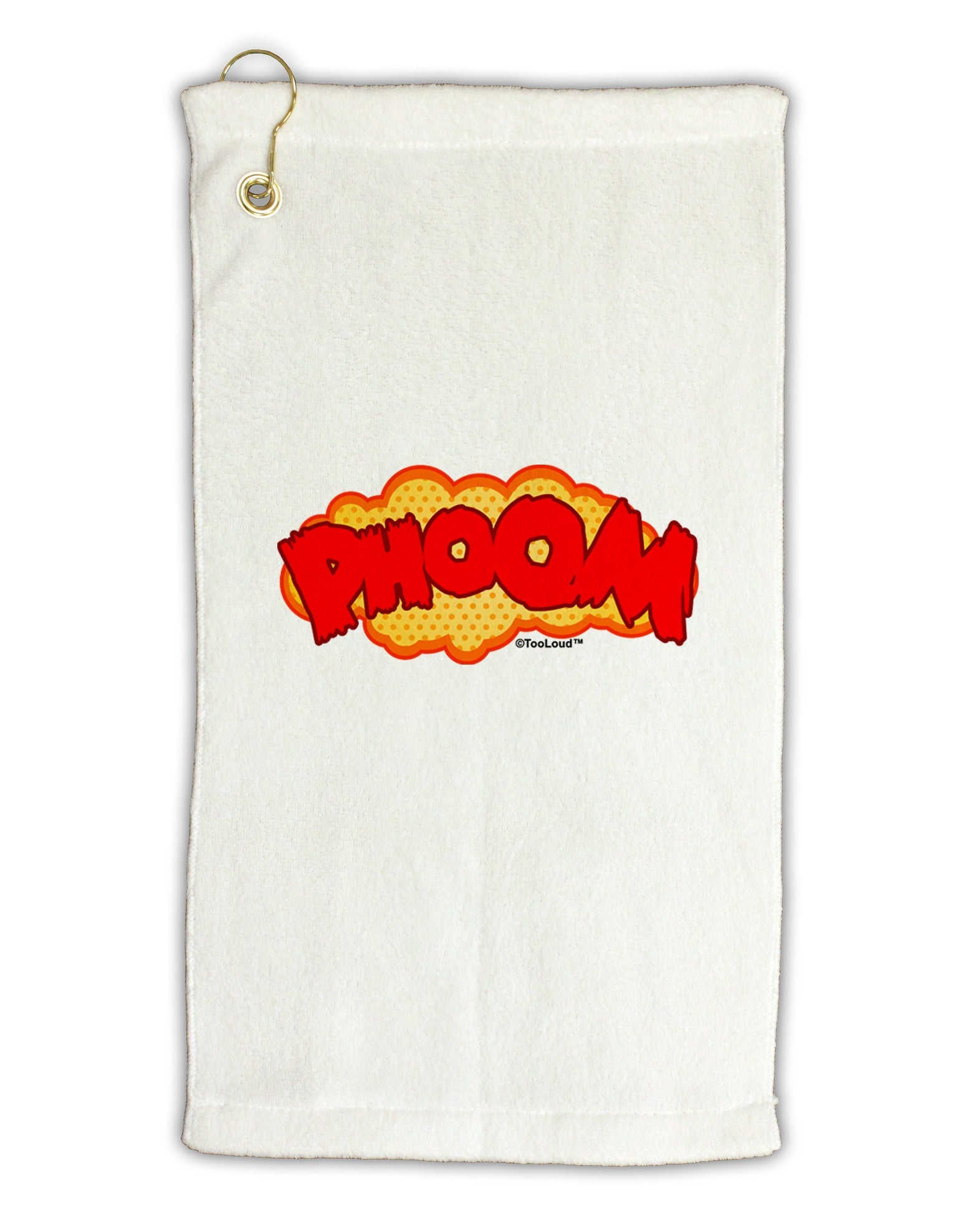 Onomatopoeia PHOOM Micro Terry Gromet Golf Towel 11"x19-Golf Towel-TooLoud-White-Davson Sales
