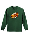 Onomatopoeia POW Adult Long Sleeve Dark T-Shirt-TooLoud-Dark-Green-Small-Davson Sales