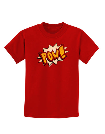 Onomatopoeia POW Childrens Dark T-Shirt-Childrens T-Shirt-TooLoud-Red-X-Small-Davson Sales