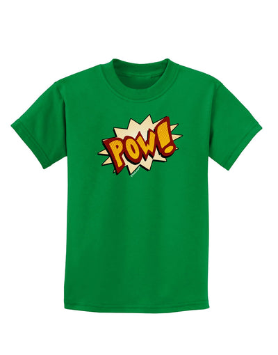 Onomatopoeia POW Childrens Dark T-Shirt-Childrens T-Shirt-TooLoud-Kelly-Green-X-Small-Davson Sales