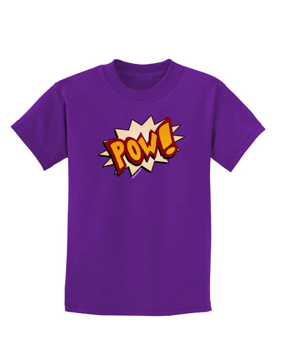 Onomatopoeia POW Childrens Dark T-Shirt-Childrens T-Shirt-TooLoud-Purple-X-Small-Davson Sales