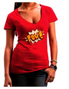 Onomatopoeia POW Juniors V-Neck Dark T-Shirt-Womens V-Neck T-Shirts-TooLoud-Red-Juniors Fitted Small-Davson Sales