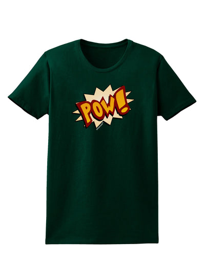 Onomatopoeia POW Womens Dark T-Shirt-TooLoud-Forest-Green-Small-Davson Sales