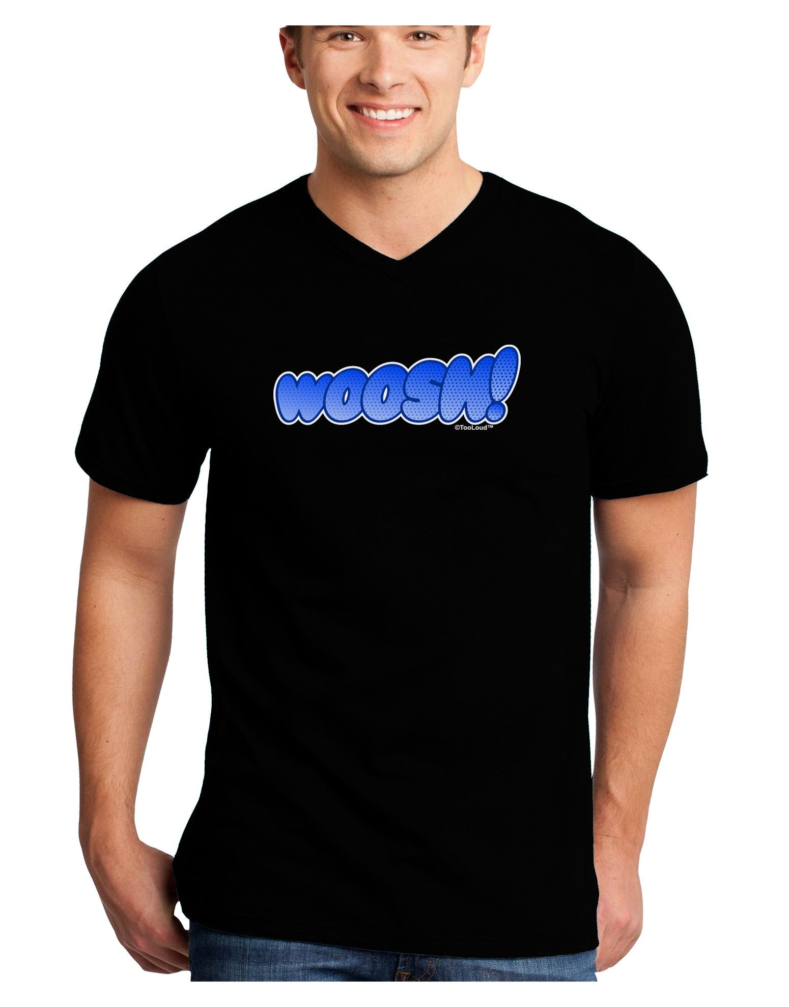 Onomatopoeia WOOSH Adult Dark V-Neck T-Shirt-TooLoud-Black-Small-Davson Sales