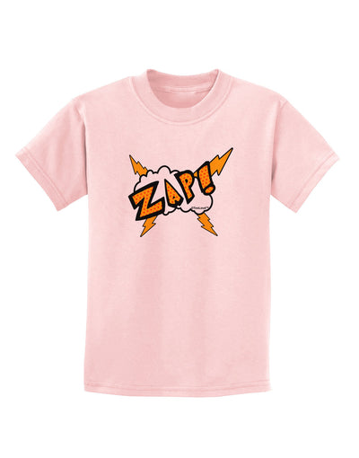 Onomatopoeia ZAP Childrens T-Shirt-Childrens T-Shirt-TooLoud-PalePink-X-Small-Davson Sales