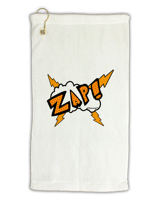Onomatopoeia ZAP Micro Terry Gromet Golf Towel 11"x19-Golf Towel-TooLoud-White-Davson Sales