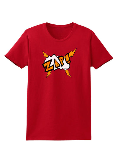 Onomatopoeia ZAP Womens Dark T-Shirt-TooLoud-Red-X-Small-Davson Sales