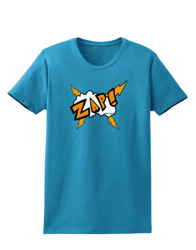 Onomatopoeia ZAP Womens Dark T-Shirt-TooLoud-Turquoise-X-Small-Davson Sales