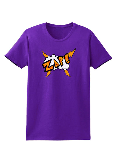 Onomatopoeia ZAP Womens Dark T-Shirt-TooLoud-Purple-X-Small-Davson Sales