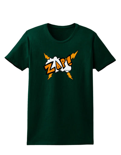 Onomatopoeia ZAP Womens Dark T-Shirt-TooLoud-Forest-Green-Small-Davson Sales