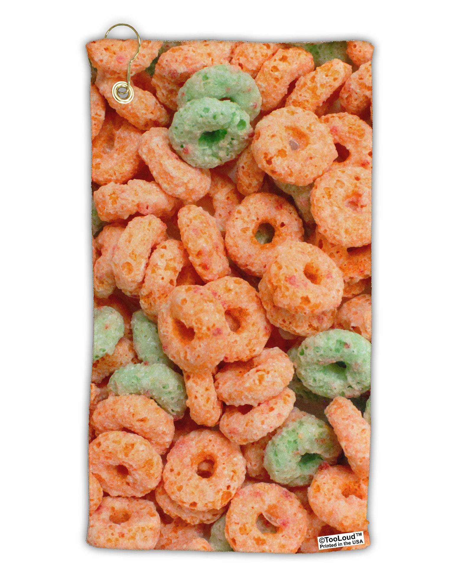 Orange and Green Cereal All Over Micro Terry Gromet Golf Towel 15 x 22 Inch All Over Print-Golf Towel-TooLoud-White-Davson Sales