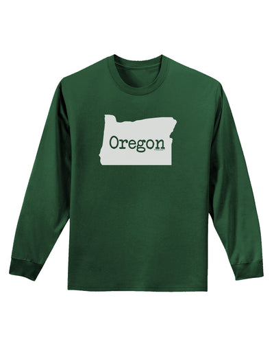 Oregon - United States Shape Adult Long Sleeve Dark T-Shirt by TooLoud-TooLoud-Dark-Green-Small-Davson Sales