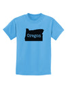 Oregon - United States Shape Childrens T-Shirt by TooLoud-Childrens T-Shirt-TooLoud-Aquatic-Blue-X-Small-Davson Sales