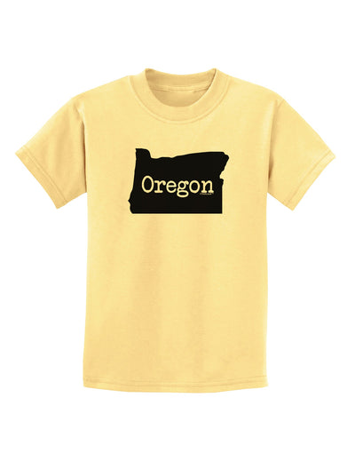 Oregon - United States Shape Childrens T-Shirt by TooLoud-Childrens T-Shirt-TooLoud-Daffodil-Yellow-X-Small-Davson Sales