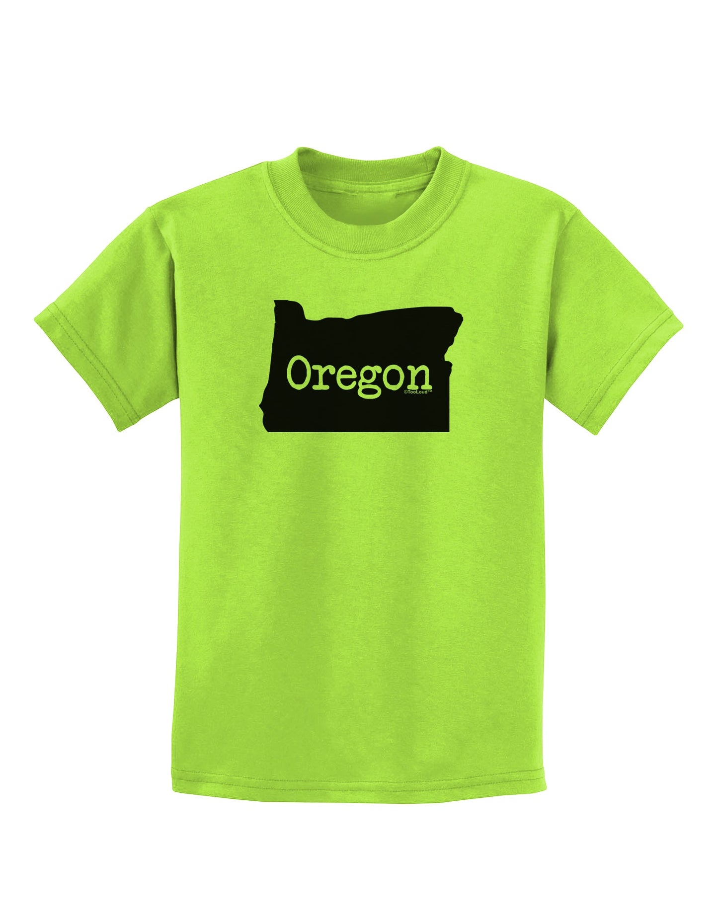 Oregon - United States Shape Childrens T-Shirt by TooLoud-Childrens T-Shirt-TooLoud-Lime-Green-X-Small-Davson Sales