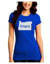 Oregon - United States Shape Juniors Crew Dark T-Shirt by TooLoud-T-Shirts Juniors Tops-TooLoud-Royal-Blue-Juniors Fitted Small-Davson Sales