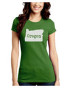 Oregon - United States Shape Juniors Crew Dark T-Shirt by TooLoud-T-Shirts Juniors Tops-TooLoud-Kiwi-Green-Juniors Fitted X-Small-Davson Sales