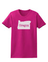Oregon - United States Shape Womens Dark T-Shirt by TooLoud-Womens T-Shirt-TooLoud-Hot-Pink-Small-Davson Sales