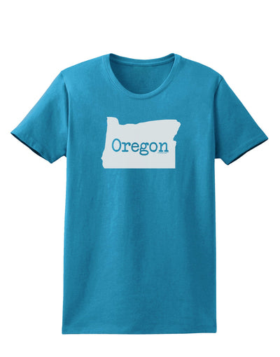 Oregon - United States Shape Womens Dark T-Shirt by TooLoud-Womens T-Shirt-TooLoud-Turquoise-X-Small-Davson Sales