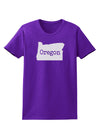 Oregon - United States Shape Womens Dark T-Shirt by TooLoud-Womens T-Shirt-TooLoud-Purple-X-Small-Davson Sales