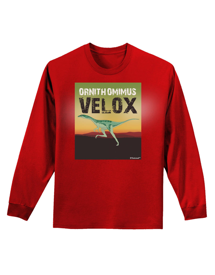 Ornithomimus Velox - With Name Adult Long Sleeve Dark T-Shirt by TooLoud-TooLoud-Black-Small-Davson Sales