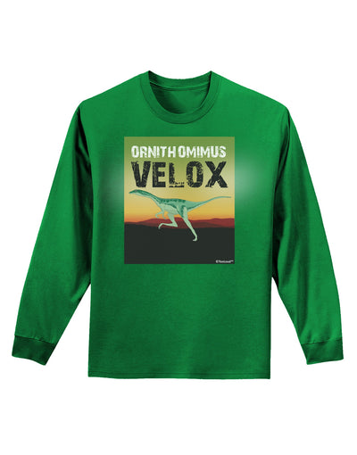 Ornithomimus Velox - With Name Adult Long Sleeve Dark T-Shirt by TooLoud-TooLoud-Kelly-Green-Small-Davson Sales