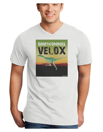 Ornithomimus Velox - With Name Adult V-Neck T-shirt by TooLoud-Mens V-Neck T-Shirt-TooLoud-White-Small-Davson Sales