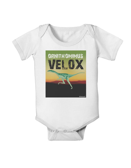 Ornithomimus Velox - With Name Baby Romper Bodysuit by TooLoud-Baby Romper-TooLoud-White-06-Months-Davson Sales