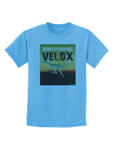 Ornithomimus Velox - With Name Childrens T-Shirt by TooLoud-Childrens T-Shirt-TooLoud-Aquatic-Blue-X-Small-Davson Sales