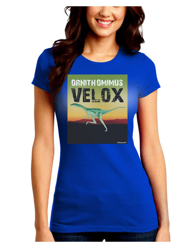 Ornithomimus Velox - With Name Juniors Crew Dark T-Shirt by TooLoud-T-Shirts Juniors Tops-TooLoud-Royal-Blue-Juniors Fitted Small-Davson Sales