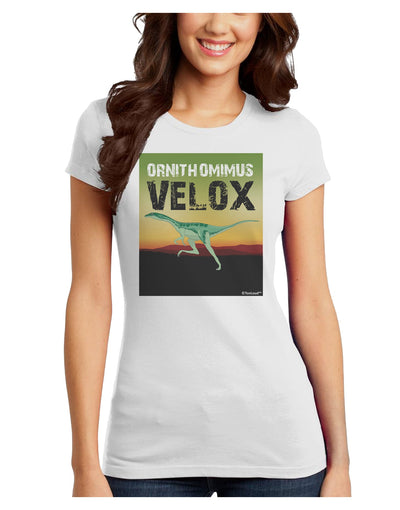 Ornithomimus Velox - With Name Juniors T-Shirt by TooLoud-Womens Juniors T-Shirt-TooLoud-White-Juniors Fitted X-Small-Davson Sales