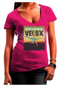 Ornithomimus Velox - With Name Juniors V-Neck Dark T-Shirt by TooLoud-Womens V-Neck T-Shirts-TooLoud-Hot-Pink-Juniors Fitted Small-Davson Sales