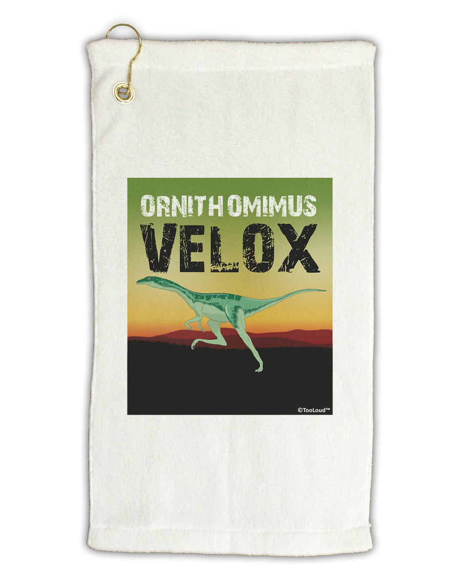 Ornithomimus Velox - With Name Micro Terry Gromet Golf Towel 16 x 25 inch by TooLoud-Golf Towel-TooLoud-White-Davson Sales