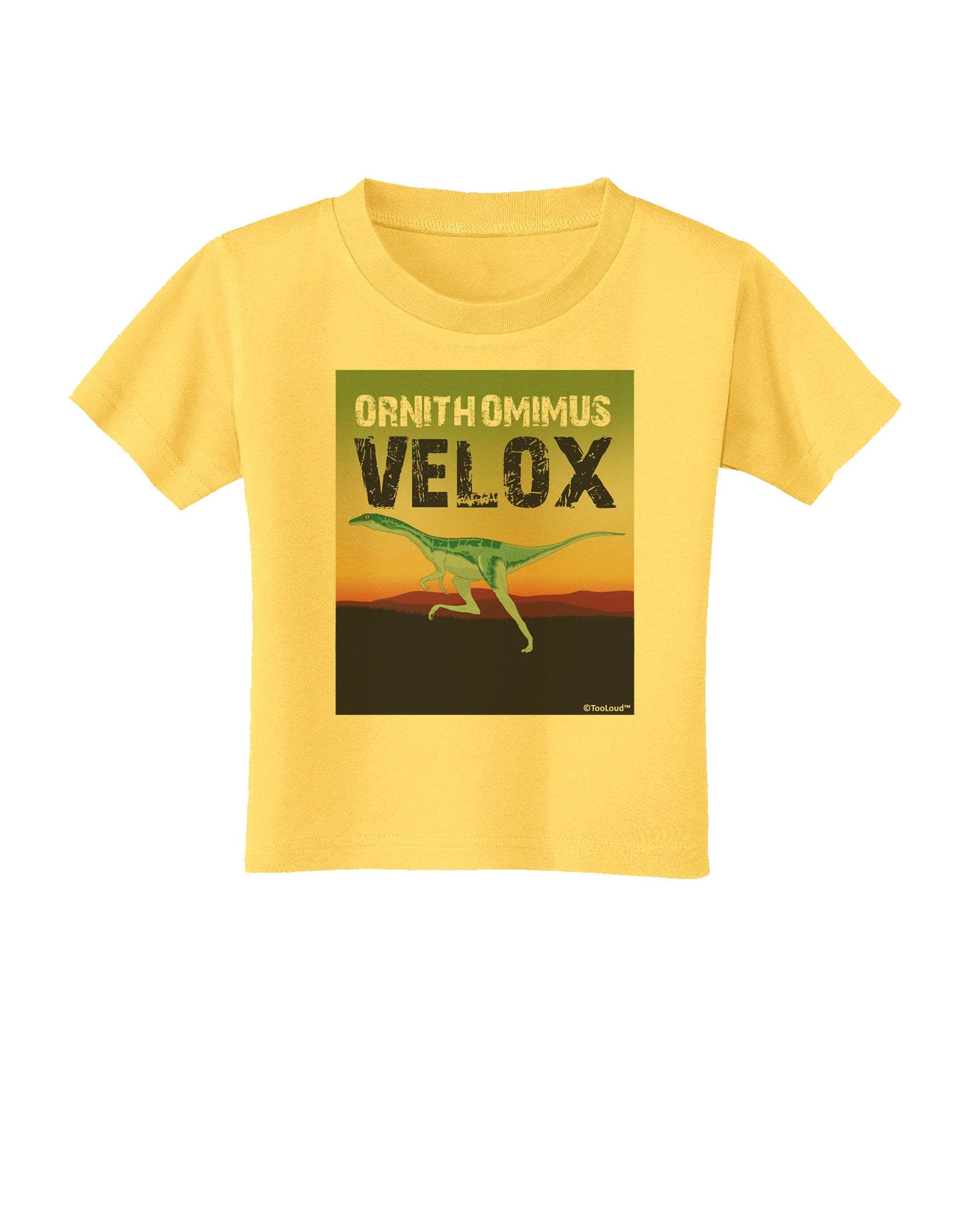 Ornithomimus Velox - With Name Toddler T-Shirt by TooLoud-Toddler T-Shirt-TooLoud-Yellow-2T-Davson Sales