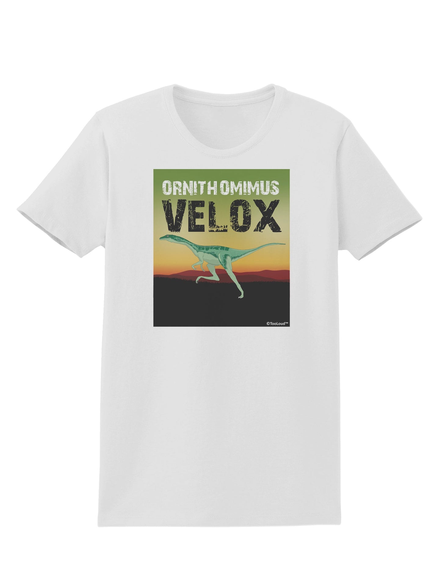 Ornithomimus Velox - With Name Womens T-Shirt by TooLoud-Womens T-Shirt-TooLoud-White-X-Small-Davson Sales
