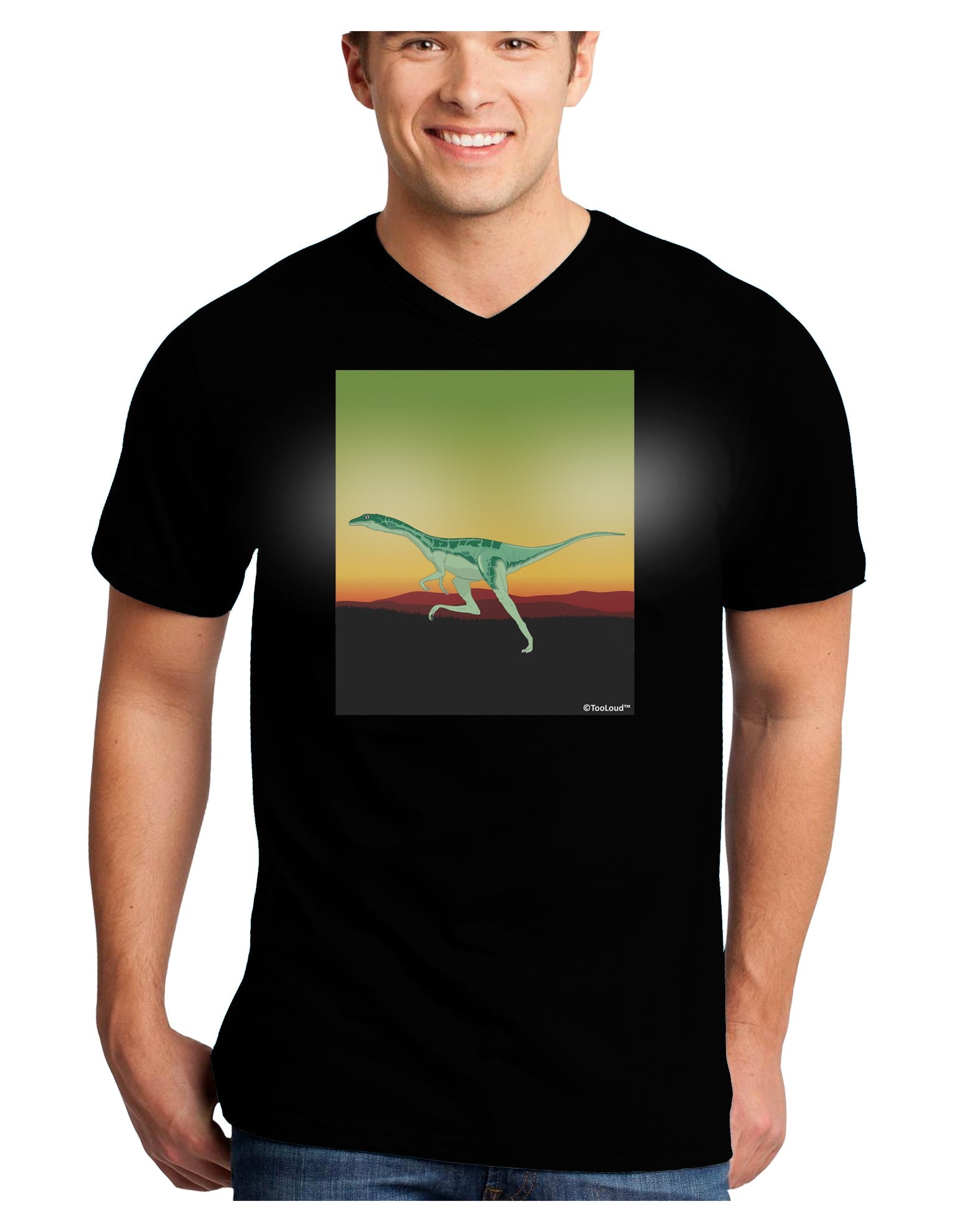 Ornithomimus Velox - Without Name Adult Dark V-Neck T-Shirt by TooLoud-Mens V-Neck T-Shirt-TooLoud-Black-Small-Davson Sales