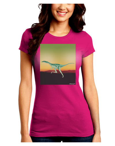 Ornithomimus Velox - Without Name Juniors Crew Dark T-Shirt by TooLoud-T-Shirts Juniors Tops-TooLoud-Hot-Pink-Juniors Fitted Small-Davson Sales