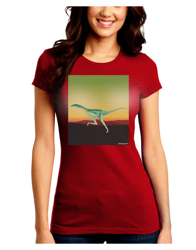 Ornithomimus Velox - Without Name Juniors Crew Dark T-Shirt by TooLoud-T-Shirts Juniors Tops-TooLoud-Red-Juniors Fitted Small-Davson Sales