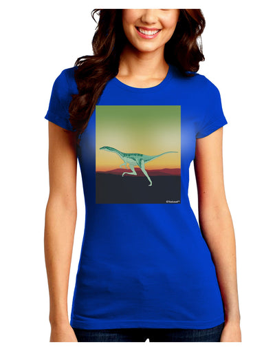 Ornithomimus Velox - Without Name Juniors Crew Dark T-Shirt by TooLoud-T-Shirts Juniors Tops-TooLoud-Royal-Blue-Juniors Fitted Small-Davson Sales