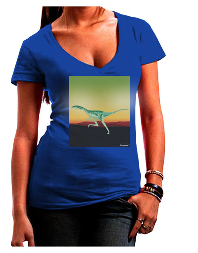 Ornithomimus Velox - Without Name Juniors V-Neck Dark T-Shirt by TooLoud-Womens V-Neck T-Shirts-TooLoud-Royal-Blue-Juniors Fitted Small-Davson Sales