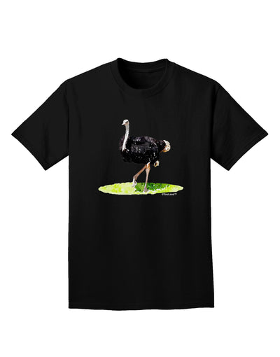 Ostrich Watercolor Adult Dark T-Shirt-Mens T-Shirt-TooLoud-Black-Small-Davson Sales