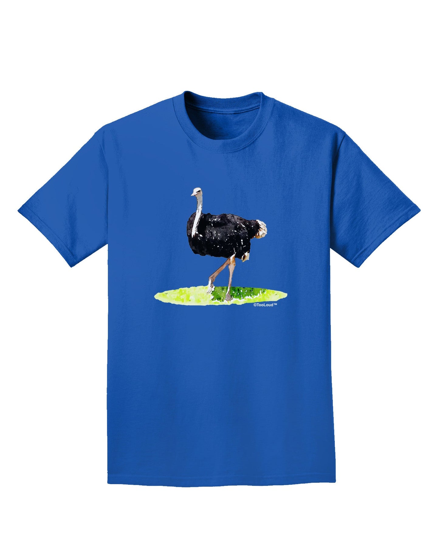 Ostrich Watercolor Adult Dark T-Shirt-Mens T-Shirt-TooLoud-Royal-Blue-Small-Davson Sales