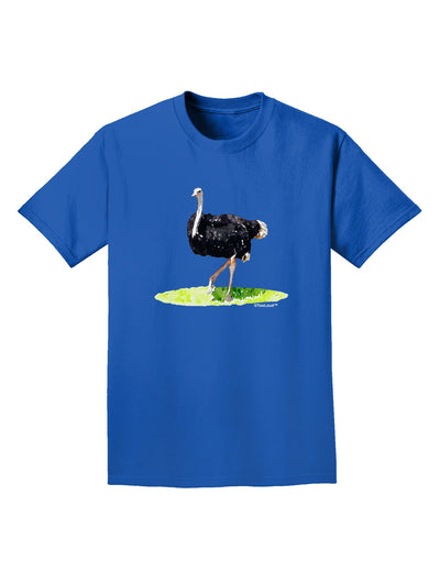 Ostrich Watercolor Adult Dark T-Shirt-Mens T-Shirt-TooLoud-Royal-Blue-Small-Davson Sales