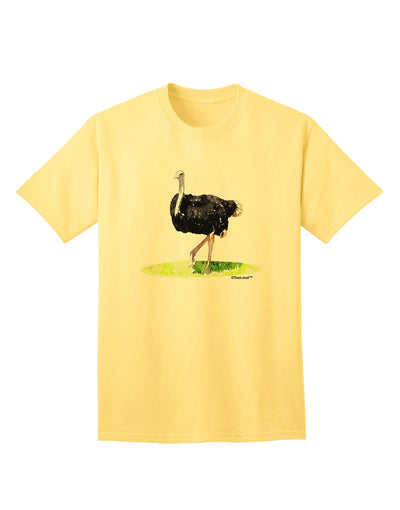 Ostrich Watercolor Adult T-Shirt-Mens T-Shirt-TooLoud-Yellow-Small-Davson Sales