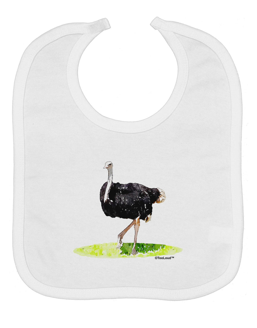 Ostrich Watercolor Baby Bib