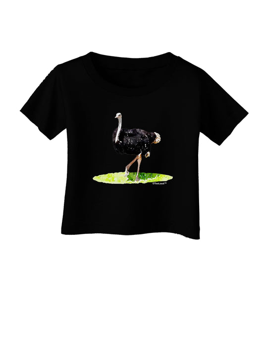 Ostrich Watercolor Infant T-Shirt Dark-Infant T-Shirt-TooLoud-Black-06-Months-Davson Sales