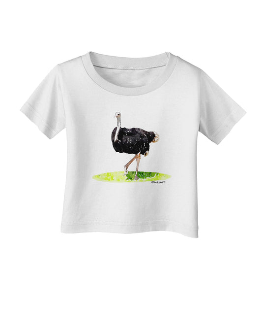 Ostrich Watercolor Infant T-Shirt-Infant T-Shirt-TooLoud-White-06-Months-Davson Sales