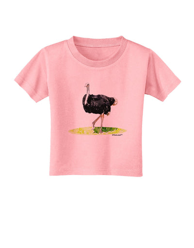 Ostrich Watercolor Toddler T-Shirt-Toddler T-Shirt-TooLoud-Candy-Pink-2T-Davson Sales